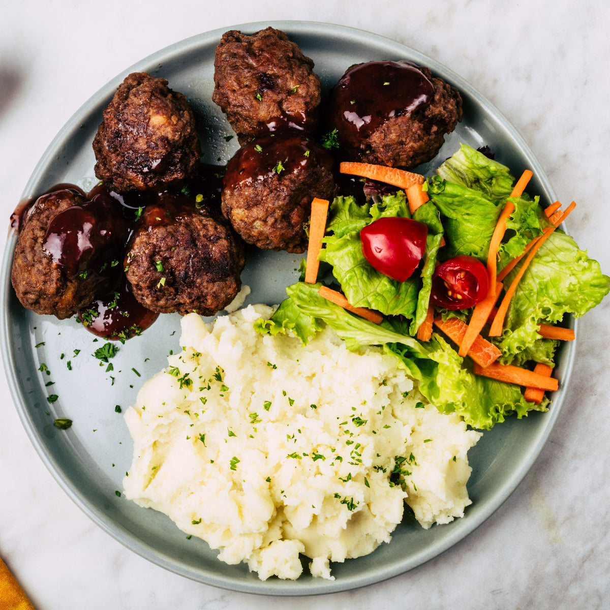 Albóndigas con puré de papa y mermelada 🧆