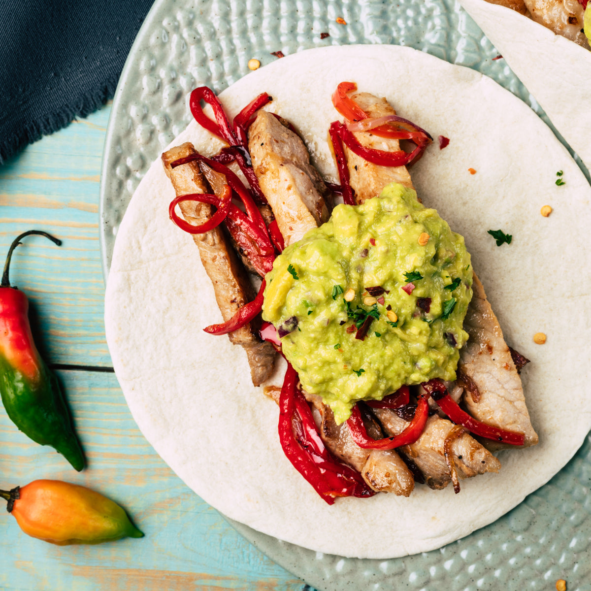 Fajitas de Cerdo con Guacamole 🥑